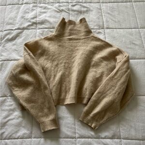Free People Cropped Soft Beige Sweater